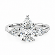 Pear diamonds double-ring