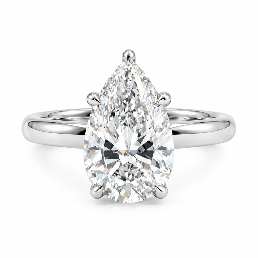 Pear diamonds double-ring